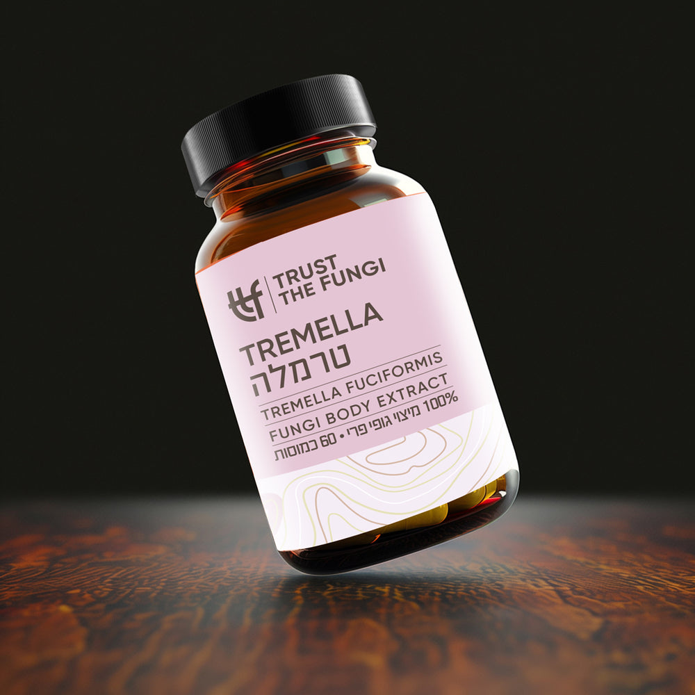 
                  
                    פטריית טרמלה (Tremella fuciformis)  - מיצוי 100% גופי פרי בשיטת FBE + מברשת עיסוי פנים במתנה !
                  
                