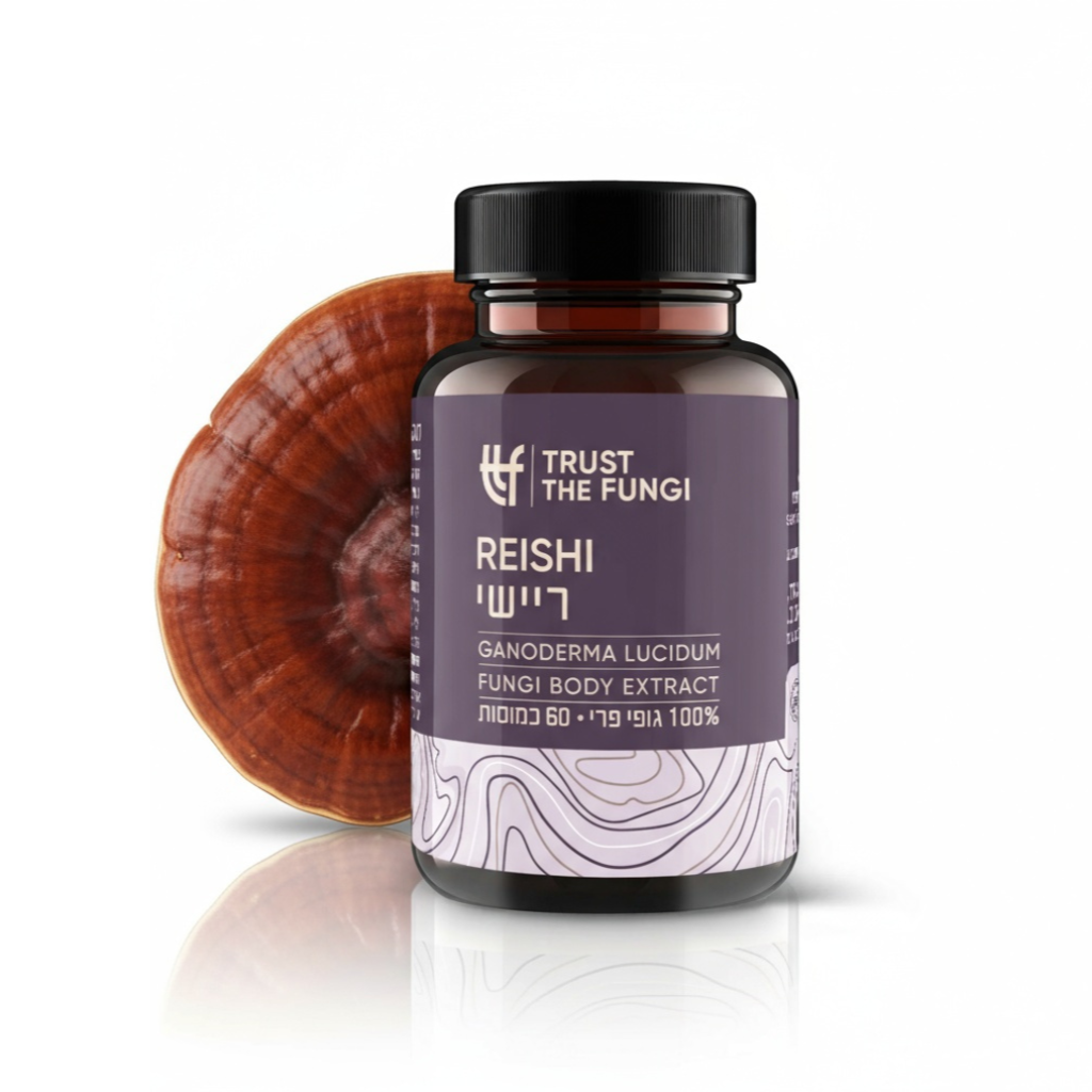 כמוסות פטריית ריישי Ganoderma Lucidum מיצוי 100% גופי פרי בשיטת FBE